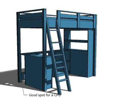 low loft bed with storage plans